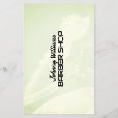 Moderne witte zwarte stijl kapper flyer (Achterkant)