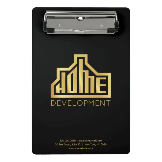 Moderne woningbouw Logo Vastgoed Mini Klembord (Voorkant)