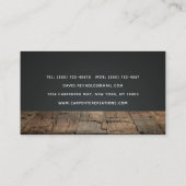 Moderne Wooden Carpentry-constructie Visitekaartje (Achterkant)