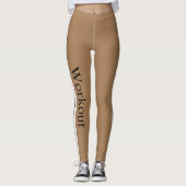 Moderne workout l Gestreepte l Bruine achtergrond  Leggings (Voorkant)