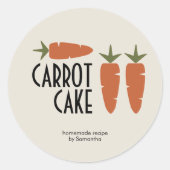 Moderne Worteltaart Label Sticker (Voorkant)