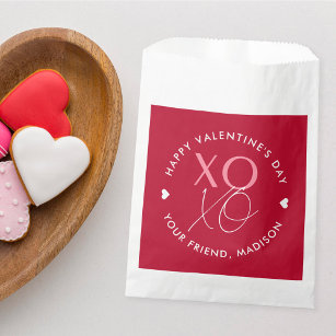 Moderne XOXO Red en Roze Valentijnsdag Bedankzakje