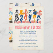Moderne Yeehaw Cowgirl 35e verjaardagsfeest Kaart (Voorkant / Achterkant)
