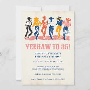 Moderne Yeehaw Cowgirl 35e verjaardagsfeest Kaart