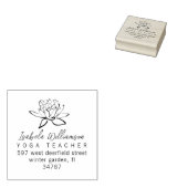 Moderne Yoga Docent Lotus Bloem Retouradres Rubberstempel (Gestempeld)