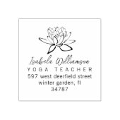 Moderne Yoga Docent Lotus Bloem Retouradres Rubberstempel (Afrduk)