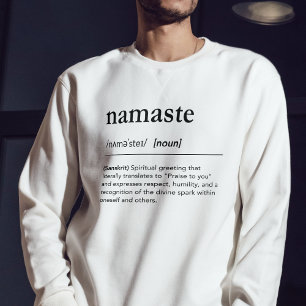 Moderne Yoga Gift Namaste Definitie Typografie Trui