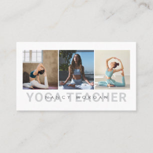 Moderne Yoga-instructeur Fotocollage Visitekaartje