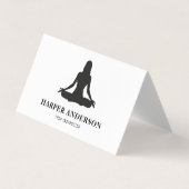 Moderne Yoga Instructeur | Minimaal zwart silhouet Visitekaartjes (Voorkant)