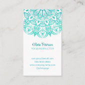 Moderne yogaleraar Turquoise Mandala Visitekaartje (Voorkant)