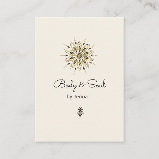 Moderne yogamassage Wellness QR Code Visitekaartje (Voorkant)