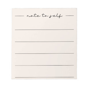 Moderne zachte beige script gelinieerd notitieblok