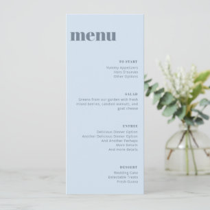 Moderne Zachte Blauwe Trouw Hoog Template Diner Me Menu