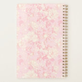 Moderne Zachte Perzik Bloem Planner (Achterkant)
