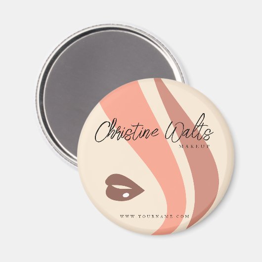 Moderne zachte perzik en aardse make-up artist een magneet (Voorkant / Achterkant)