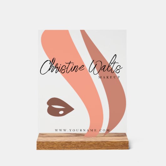 Moderne zachte perzik en aardse make-up artist QR Acryl Bord (Voorkant)
