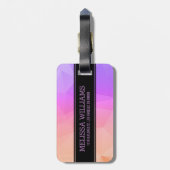 Moderne Zachte Roze & Lavender Geometric Pattern Bagagelabel (Achterkant verticaal)