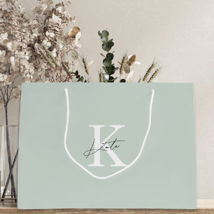 Moderne zak met monogram voor bruidsmeisjes-aanzoe groot cadeauzakje