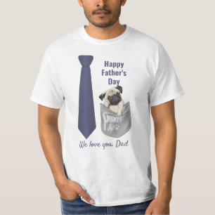 Moderne zakdoek voor vaderdag voor hondenliefhebbe t-shirt