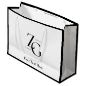 Moderne Zakelijke Aangepaste Logo | Minimalistisch Groot Cadeauzakje (Voorkant Gekanteld)