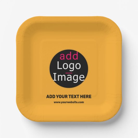 Moderne Zakelijke Aangepaste Macaroni & Kaas Kleur Papieren Bordje (Voorkant)