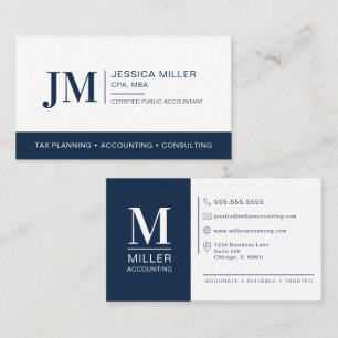 Moderne zakelijke accountant Elegant monogram merk Visitekaartje