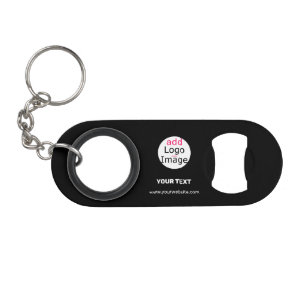 Moderne  zakelijke afbeelding: Logo zwart toevoege Mini Flessenopener