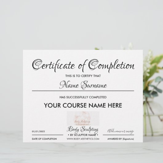 Moderne zakelijke cursus certificaat van voltooiin (Staand voorkant)