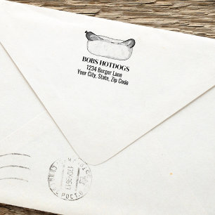 Moderne Zakelijke Hot Dog Aangepast adres Zelfinktende Stempel