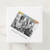 Moderne zakelijke kerstfoto bedankjes labels (In situ)