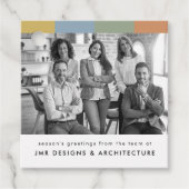 Moderne zakelijke kerstfoto bedankjes labels (Voorkant)