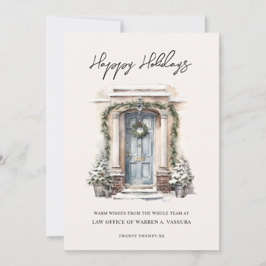 Moderne Zakelijke Kerstkaart met Wensen voor een G (Voorkant)