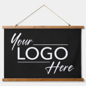 Moderne zakelijke Logo Black Hangend Wandkleed (Voorkant)