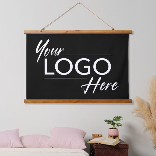 Moderne zakelijke Logo Black Hangend Wandkleed (Slaapkamer)