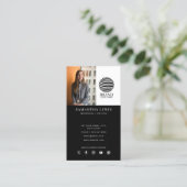 Moderne zakelijke Logo Foto QR Code Social Media Visitekaartje (Staand voorkant)