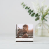 Moderne Zakelijke Logo Fotograaf Foto QR-code Vierkante Visitekaartje (Staand voorkant)