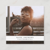 Moderne Zakelijke Logo Fotograaf Foto QR-code Vierkante Visitekaartje (Voorkant)