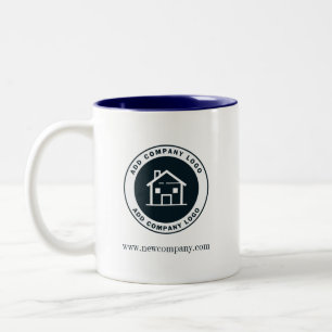 Moderne zakelijke logo giveaway aangepast tweekleurige koffiemok