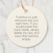 Moderne zakelijke Logo op Ecru Ivory Hang Label (Achterkant)