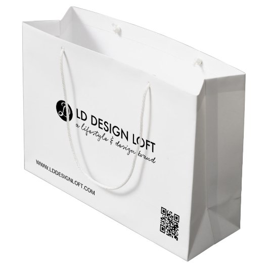 Moderne zakelijke logo QR-code Aangepaste sjabloon Groot Cadeauzakje (Achterkant Gekanteld)