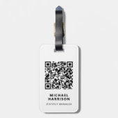 Moderne zakelijke Logo QR-code Bagagelabel (Achterkant verticaal)