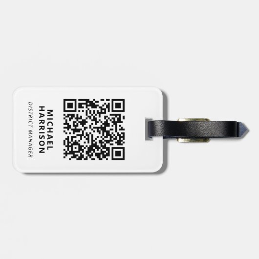 Moderne zakelijke Logo QR-code Bagagelabel (Achterkant horizontaal)