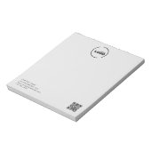 Moderne zakelijke Logo QR-code lichte grijs Notitieblok (Gedraaid)