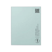 Moderne zakelijke Logo QR-code lichte Turquoise Notitieblok (Gedraaid)