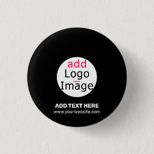 Moderne zakelijke Logo toevoegen zwart Ronde Button 3,2 Cm