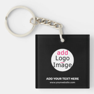 Moderne zakelijke Logo toevoegen zwart Sleutelhanger