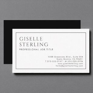 Moderne Zakelijke Luxe Minimalistische Zwart Wit Visitekaartje