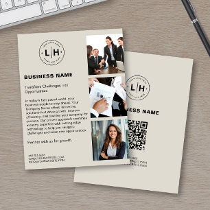 Moderne Zakelijke QR-code met Eigen Logo en Foto Flyer