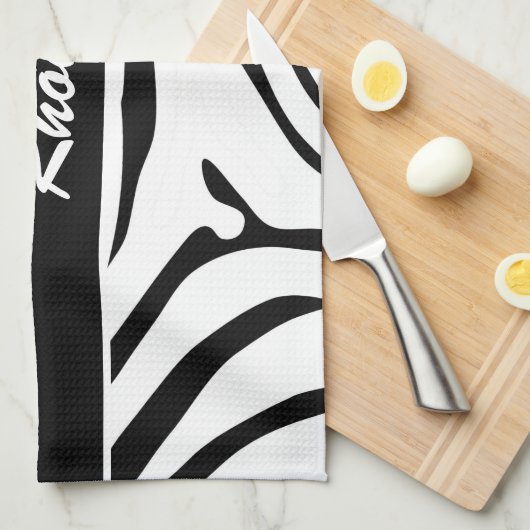 Moderne Zebra Afdrukken Theedoek (Quarter Fold)