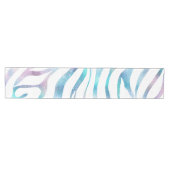 Moderne Zebra Print Glam Blue Paarse Glitter Medium Tafelloper (Horizontaal)